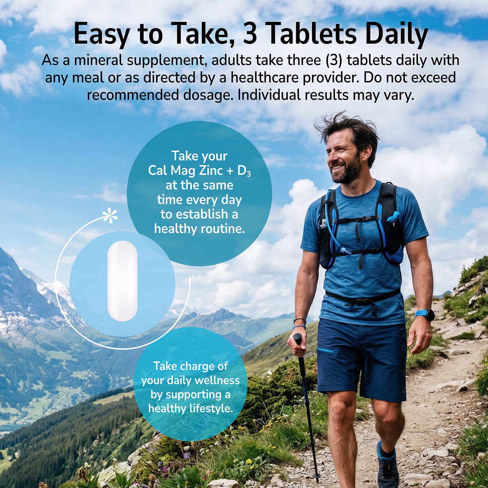 21st Century Calcium Magnésium Zinc + Vitamine D3 – 90 Comprimés