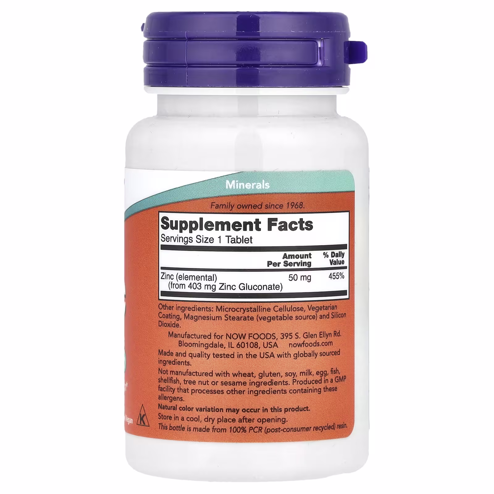 NOW Foods Zinc 50 mg – 100 Comprimés | Soutien Immunitaire