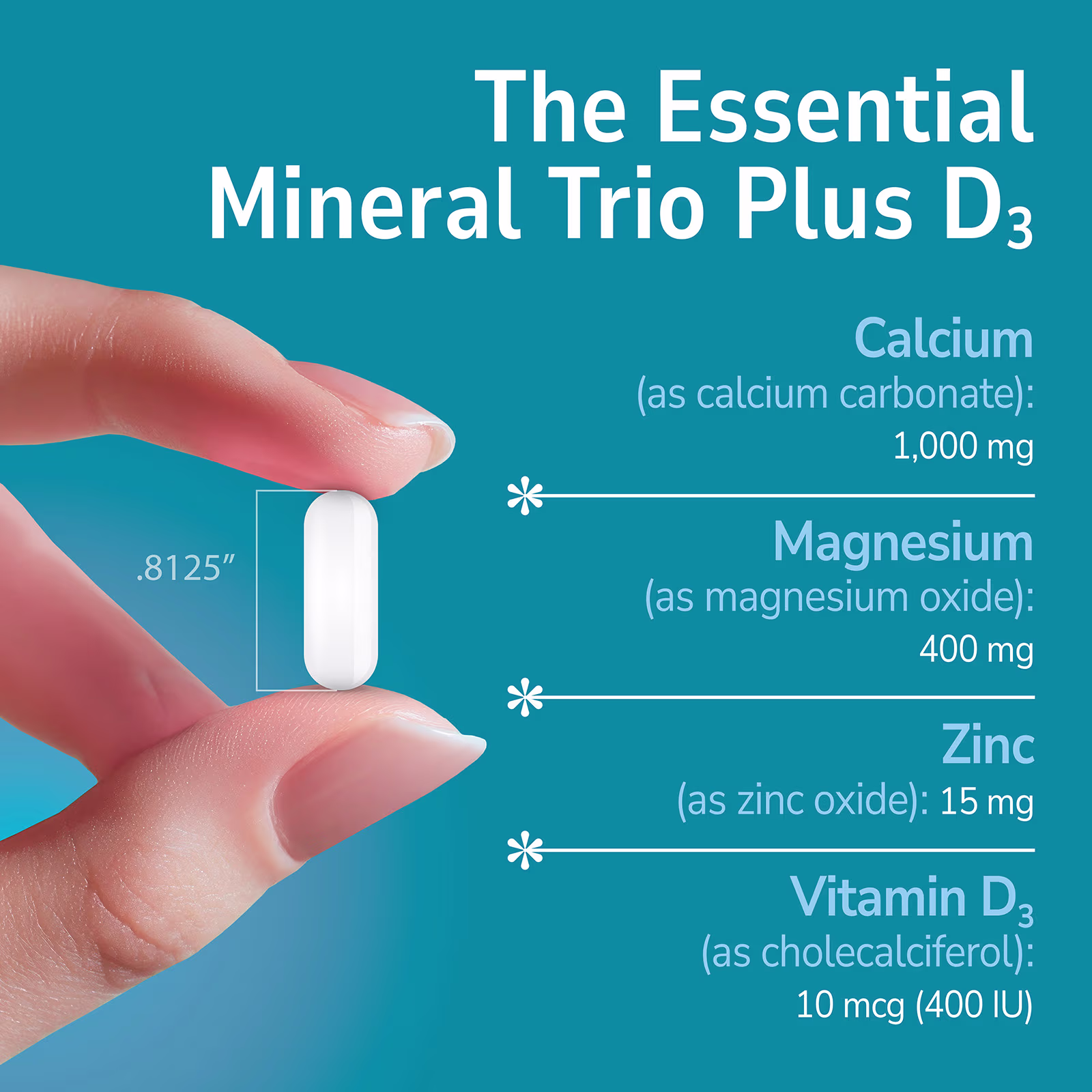 21st Century Calcium Magnésium Zinc + Vitamine D3 – 90 Comprimés